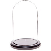 Glass Dome with Black MDF Wood Base - 4" x 7"