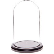 Glass Dome with Black MDF Wood Base - 4" x 7"