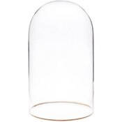Plymor 4" x 7" Glass Display Dome Cloche with Gold Rim (no Base)