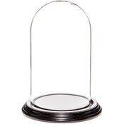 Glass Dome with Black Wood Veneer Base - 4" x 7"