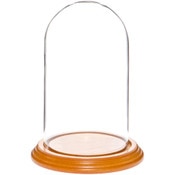 Glass Dome with Oak Veneer Base - 4" x 7"