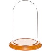 Glass Dome with Oak Veneer Base - 4" x 7"