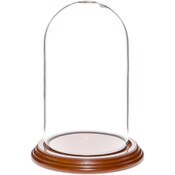 Glass Dome with Walnut Veneer Base - 4" x 7"