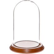 Glass Dome with Walnut Veneer Base - 4" x 7"