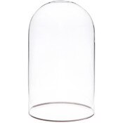 Plymor 4" x 7" Glass Display Dome Cloche with Silver Rim (no Base)