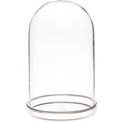 Plymor 4" x 7" Glass Display Dome Cloche with Silver Rim (Silver Rim Glass Tray Base)