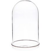 Plymor 4" x 7" Glass Display Dome Cloche (Silver Rim Glass Tray Base)
