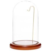 Glass Dome with Walnut MDF Base & Brass Wire - 4" x 7"