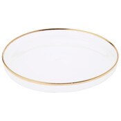 Plymor 5.5" x 5.5" Round Glass Display Tray (Gold Rim)
