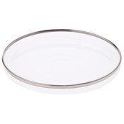 Plymor 5.5" x 5.5" Round Glass Display Tray (Silver Rim)
