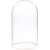 Plymor 5.5" x 10" Glass Display Dome Cloche with Gold Rim (Clear Glass Tray Base)