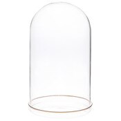 Plymor 5.5" x 10" Glass Display Dome Cloche (Gold Rim Glass Tray Base)