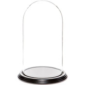 Glass Dome with Black Wood Veneer Base - 5.5" x 10"