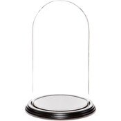 Glass Dome with Black Wood Veneer Base - 5.5" x 10"