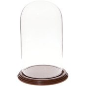 Glass Dome with Walnut Veneer Base - 5.5" x 10"