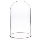 Plymor 5.5" x 10" Glass Display Dome Cloche (Silver Rim Glass Tray Base)