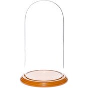 Glass Dome with Oak Veneer Base - 5.5" x 11"