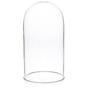 Plymor 5.5" x 11" Glass Display Dome Cloche (Silver Rim Glass Tray Base)