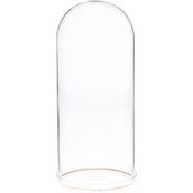 Plymor 5.5" x 13" Glass Display Dome Cloche with Gold Rim (Clear Glass Tray Base)