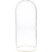 Plymor 5.5" x 13" Glass Display Dome Cloche with Gold Rim (no Base)