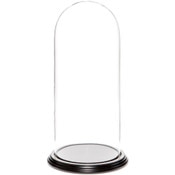 Glass Dome with Black Wood Veneer Base - 5.5" x 13"