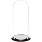 Glass Dome with Black Wood Veneer Base - 5.5" x 13"