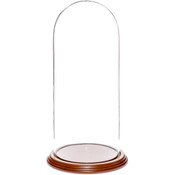 Glass Dome with Walnut Veneer Base - 5.5" x 13"
