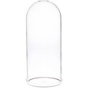 Plymor 5.5" x 13" Glass Display Dome Cloche with Silver Rim (Clear Glass Tray Base)