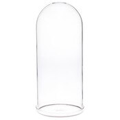 Plymor 5.5" x 13" Glass Display Dome Cloche with Silver Rim (Clear Glass Tray Base)