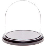 Glass Dome with Black MDF Wood Base - 5.5" x 5.5"