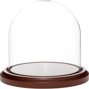 Plymor 5.5 inch x 5.5 inch Glass Display Dome Cloche (Dark Wood Base)