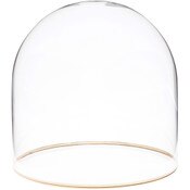 Plymor 5.5" x 5.5" Glass Display Dome Cloche with Gold Rim (no Base)