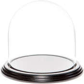 Glass Dome with Black Wood Veneer Base - 5.5" x 5.5"