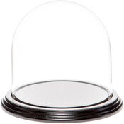 Glass Dome with Black Wood Veneer Base - 5.5" x 5.5"
