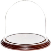 Glass Dome with Dark Mahogany Veneer Base - 5.5" x 5.5"