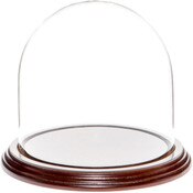 Glass Dome with Dark Mahogany Veneer Base - 5.5" x 5.5"
