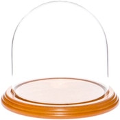 Glass Dome with Oak Veneer Base - 5.5" x 5.5"