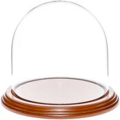 Glass Dome with Walnut Veneer Base - 5.5" x 5.5"