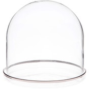 Plymor 5.5" x 5.5" Glass Display Dome Cloche (Silver Rim Glass Tray Base)