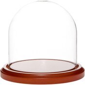 Glass Dome with Walnut MDF Base - 5.5" x 5.5"