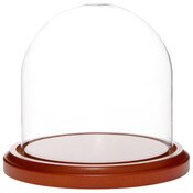 Glass Dome with Walnut MDF Base - 5.5" x 5.5"