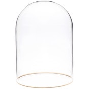 Plymor 5.5" x 8" Glass Display Dome Cloche with Gold Rim (no Base)