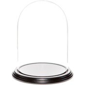 Glass Dome with Black Wood Veneer Base - 5.5" x 8"
