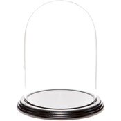 Glass Dome with Black Wood Veneer Base - 5.5" x 8"