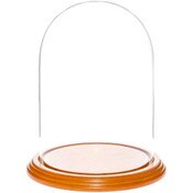Glass Dome with Oak Veneer Base - 5.5" x 8"