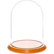 Glass Dome with Oak Veneer Base - 5.5" x 8"