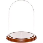 Glass Dome with Walnut Veneer Base - 5.5" x 8"
