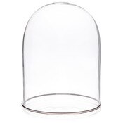 Plymor 5.5" x 8" Glass Display Dome Cloche (Silver Rim Glass Tray Base)