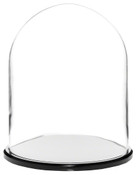 Glass Dome with Black Acrylic Base - 8" x 10.25"