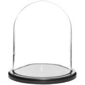 Glass Dome with Black MDF Wood Base - 8" x 10.25"